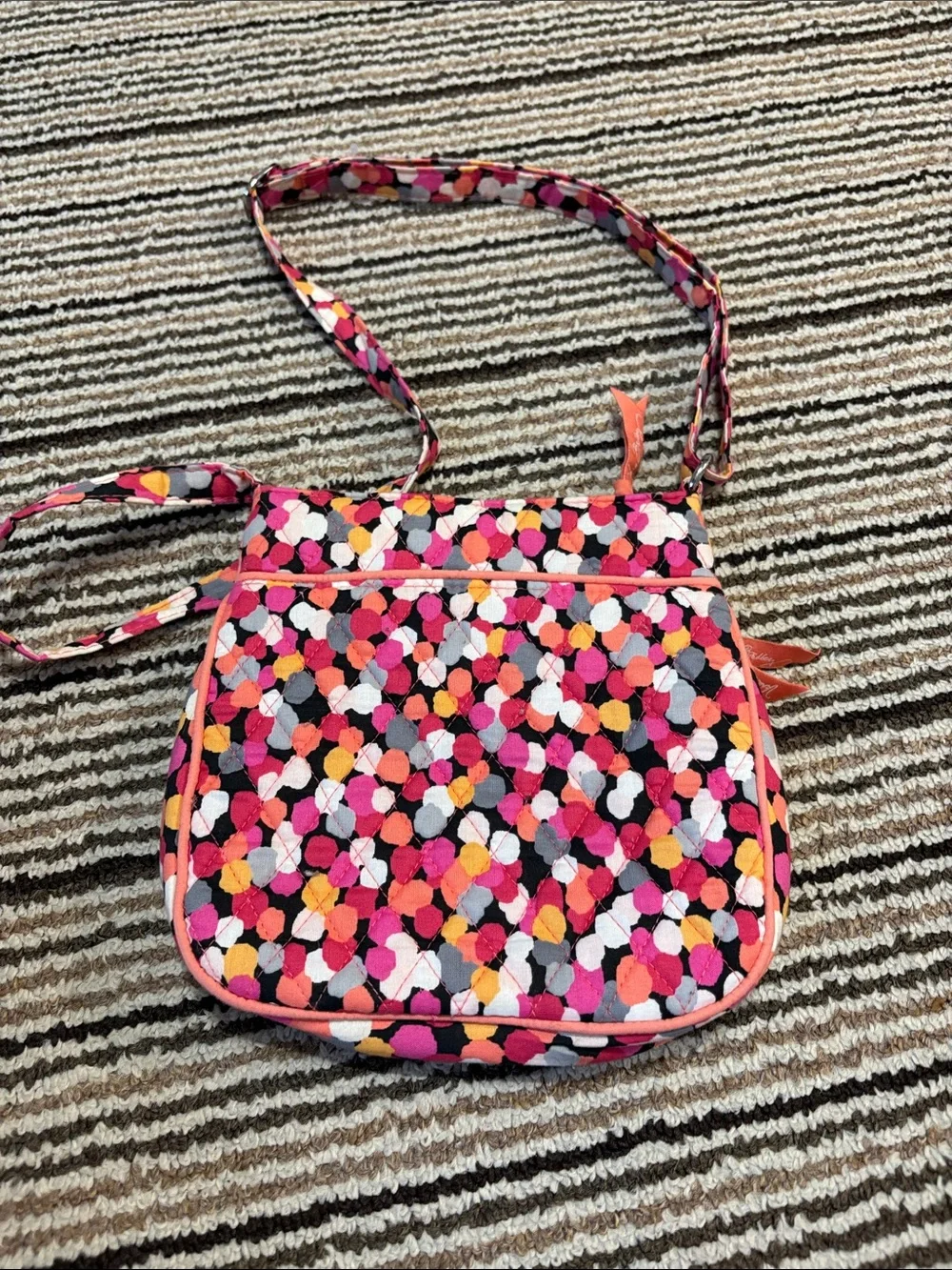 Vera Bradley Pink Orange Multicolor Quilted Crossbody